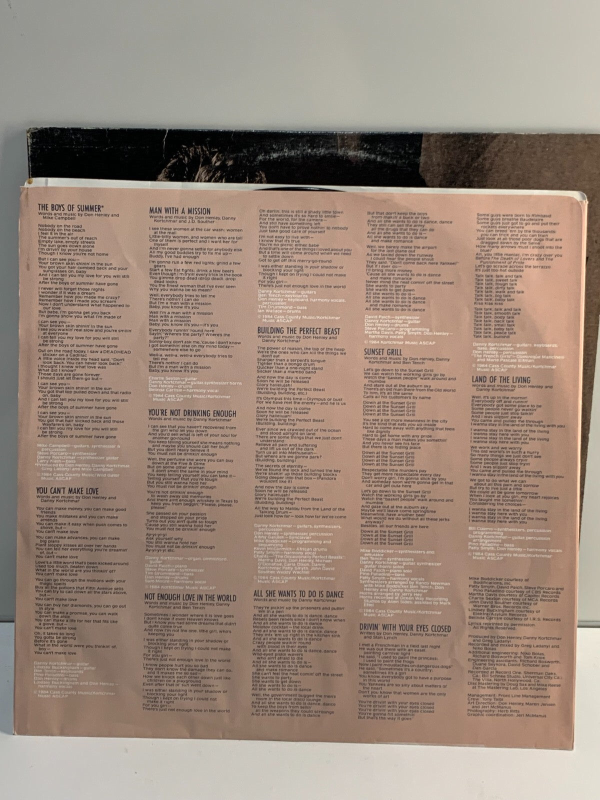 Building The Perfect Beast - Don Henley LP Geffen GHS-24026 NM