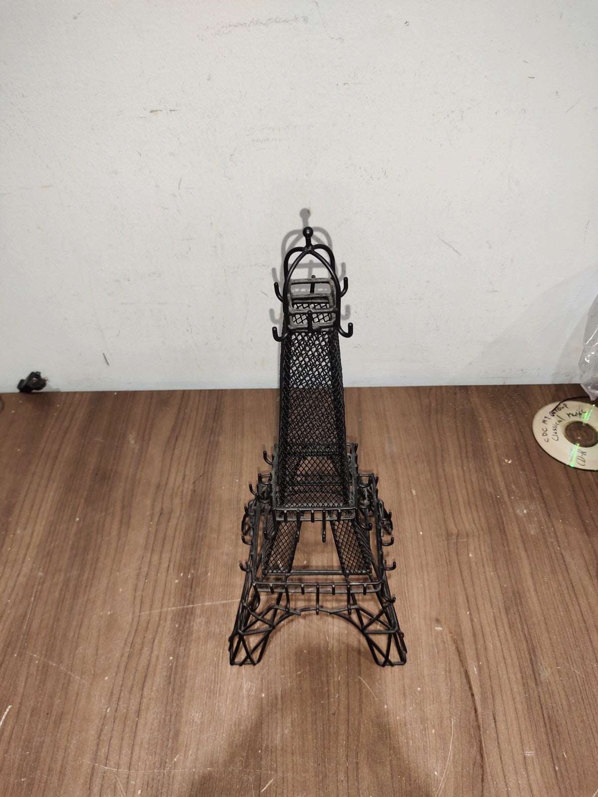 Jewelry Stand Black Metal 32 Hooks for Necklace & Bracelets - Eiffel Tower Paris