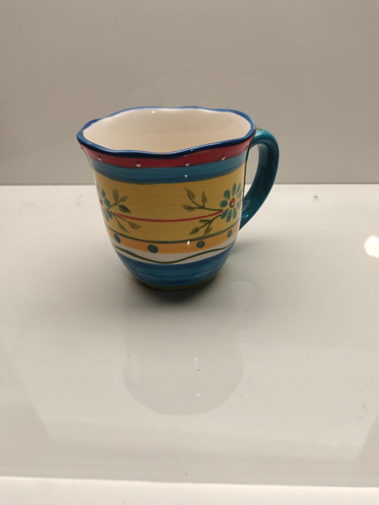 Set Of 8 Blue Floral Colorful China Mugs  Cups By Petit Jardin