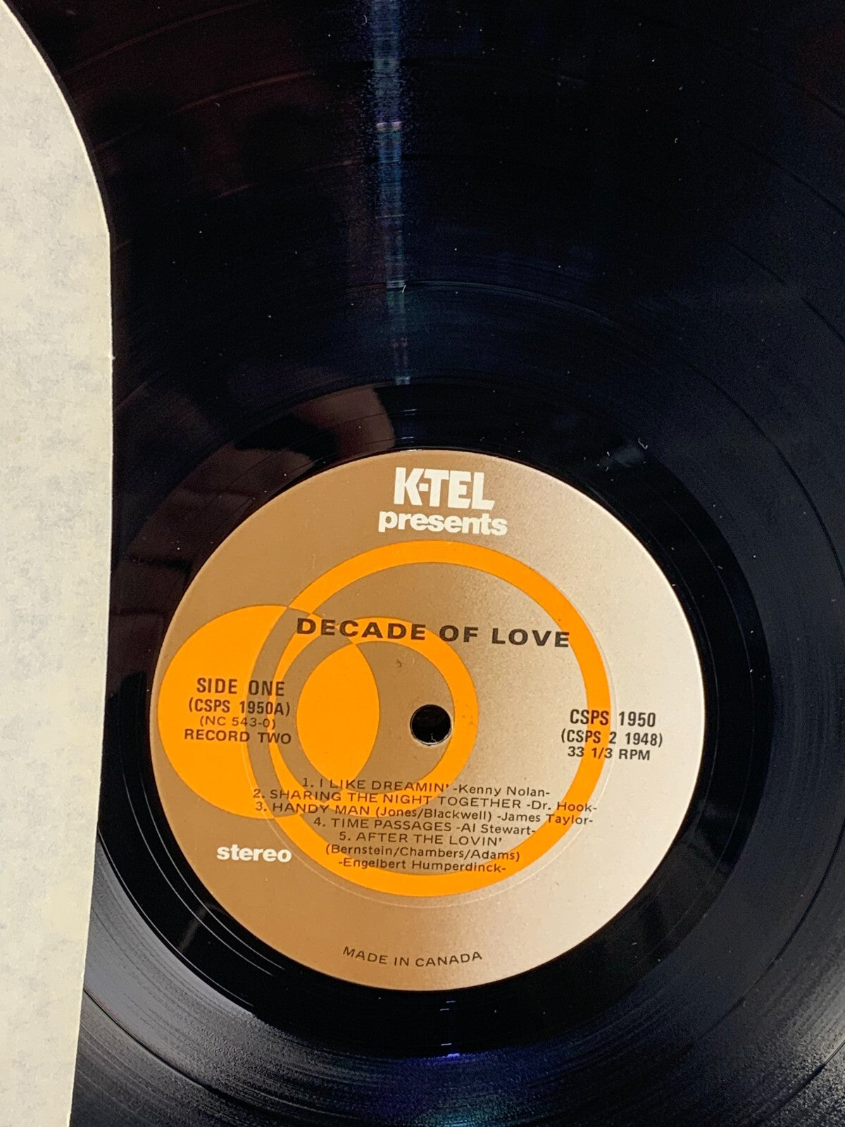 DECADE OF LOVE 2-LP K-Tel Compilation 1982 NC-543 HALL & OATES WARWICK DR HOOK+
