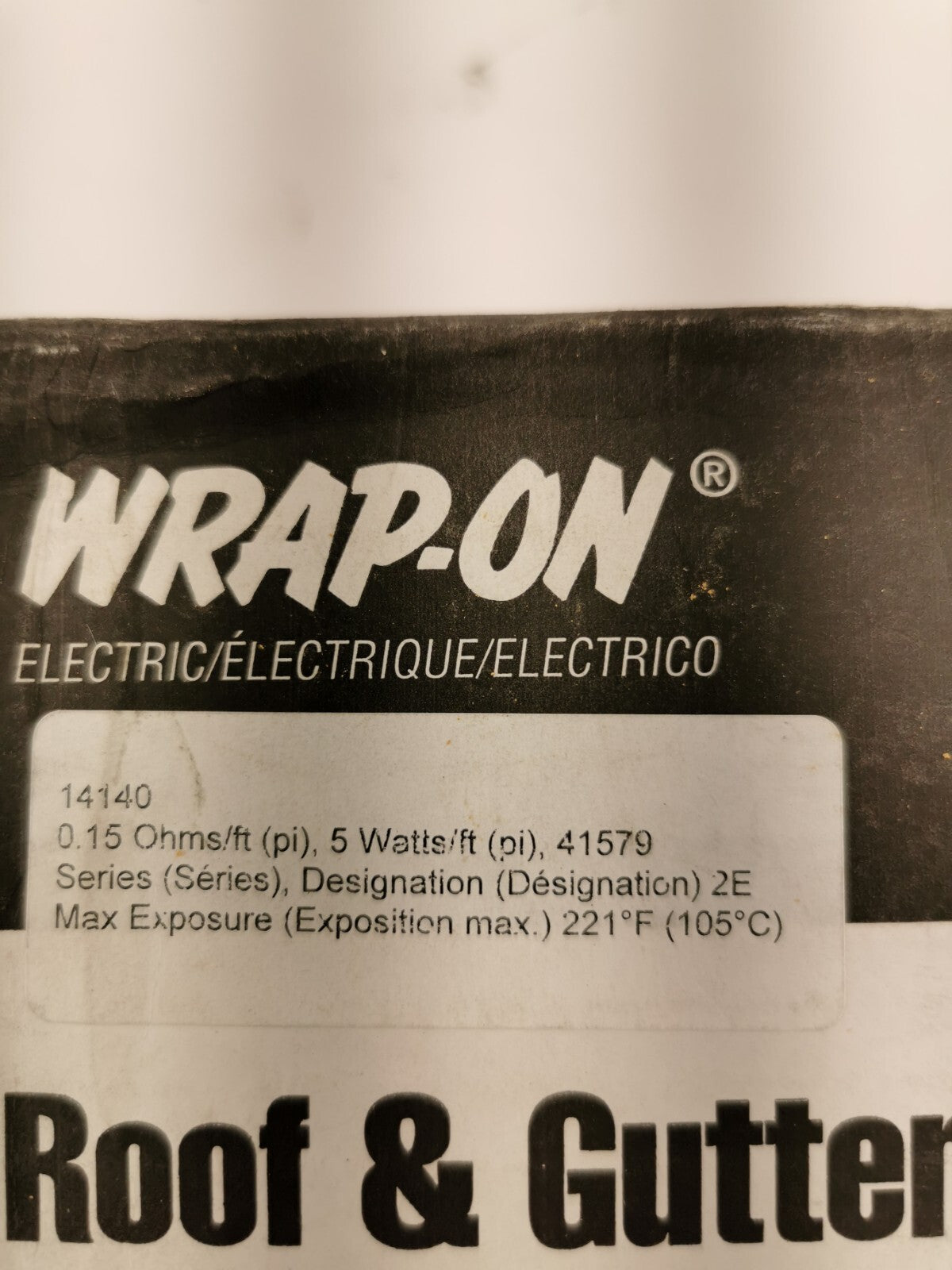 Wrap-On roof & gutter cable 140ft, 42,7m, 700 watts