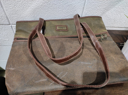 Voyageur Brown Lathe Tote Bag
