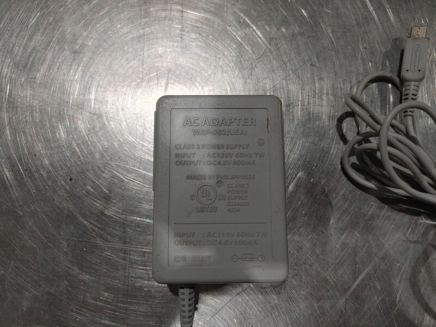 Nintendo WAP-002 USA AC Adapter Tested and Working Grey - Fair