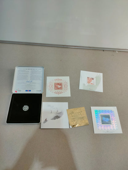 1999/2000 WORLD PEACE AND LOVE CANADIAN 3STAMP AND COIN SET OFFICIAL MILLENNIUM