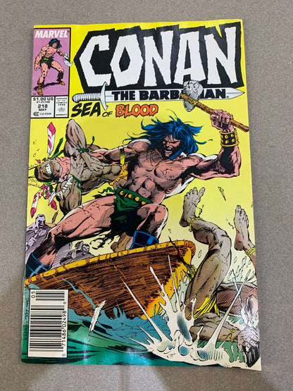 Conan the Barbarian (1970 series) #218 in VF condition. Marvel comics