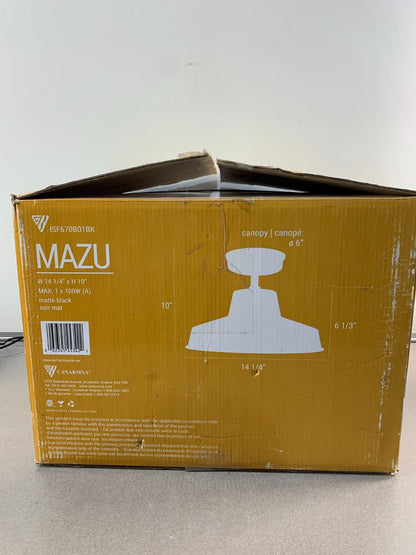 Canarm Mazu ISF670B01BK 1-Light Semi-Flush Mount