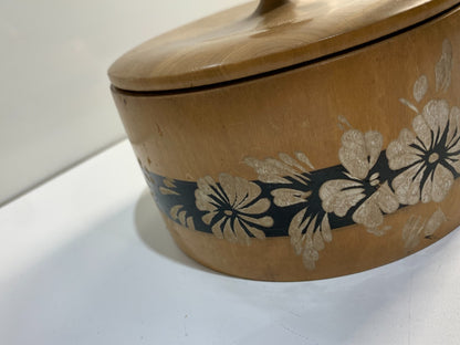 Vintage Exotic Wood Vanity Trinket & Jewelry Box With Lid