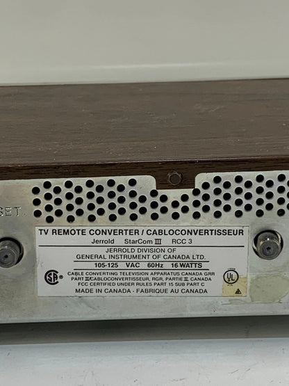 Vintage Jerrold Starcom III TV Remote Cable Converter Box RCC-3