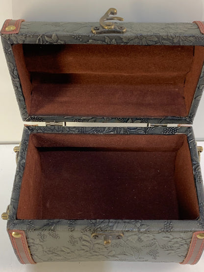 Wooden Storage Box Wrapped in Leather Embossed
