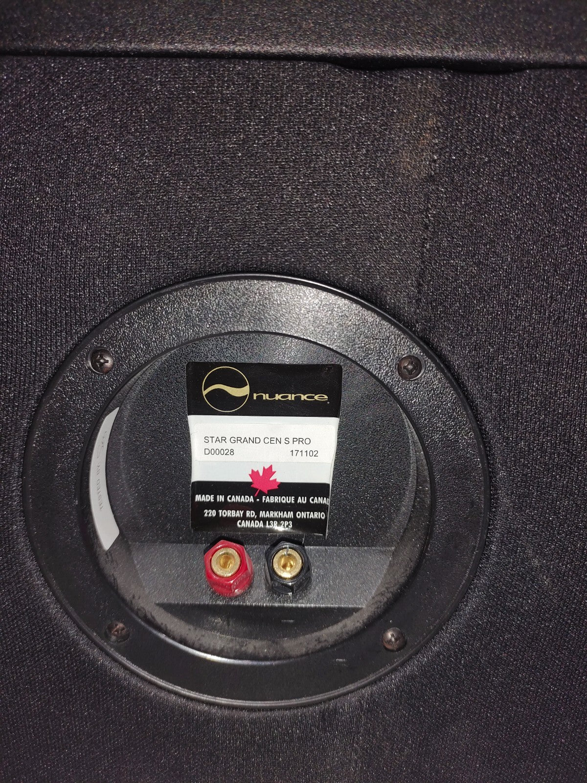 Nuance Advantage Center Speaker - 1 Qty