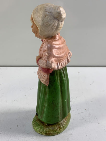 Vintage Ceramic Hand-Painted Old/ Elderly Woman Figurines 1960's
