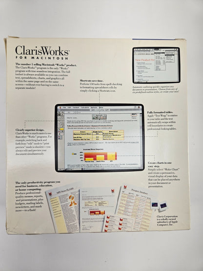 Claris Works For Macintosh 1993 3.5” Floppy Disks Power Mac Apple