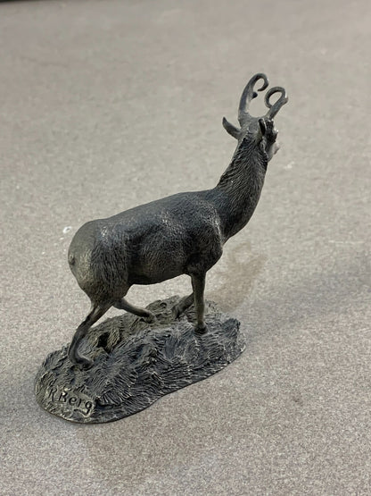 VTG 1976 Franklin Mint Pronghorn Antelope Wildlife North America Series Pewter