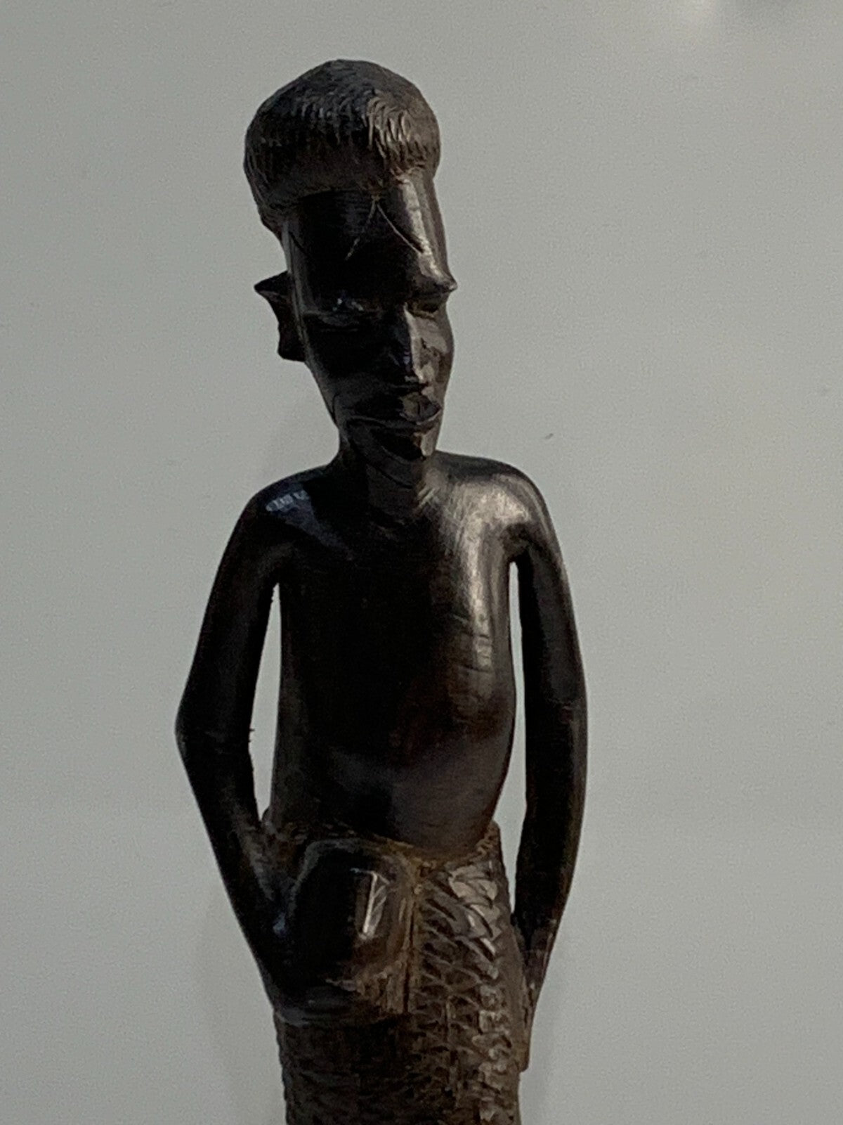 Vintage hand Carved African man figure