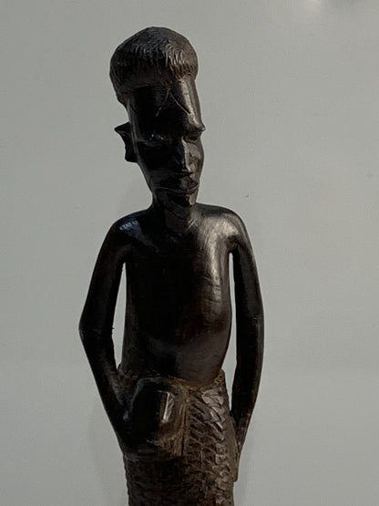 Vintage hand Carved African man figure
