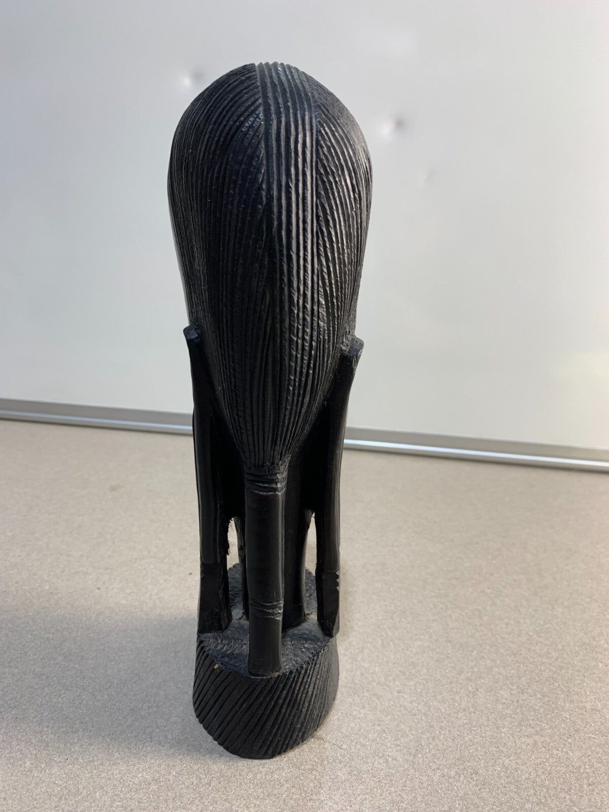 Ebony Wood Bust Carved African Art Tribal Warrior Head Sculpture.