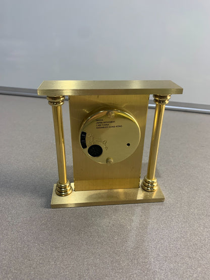 Elegant Linden Quartz Brass Clock With Roman numbers