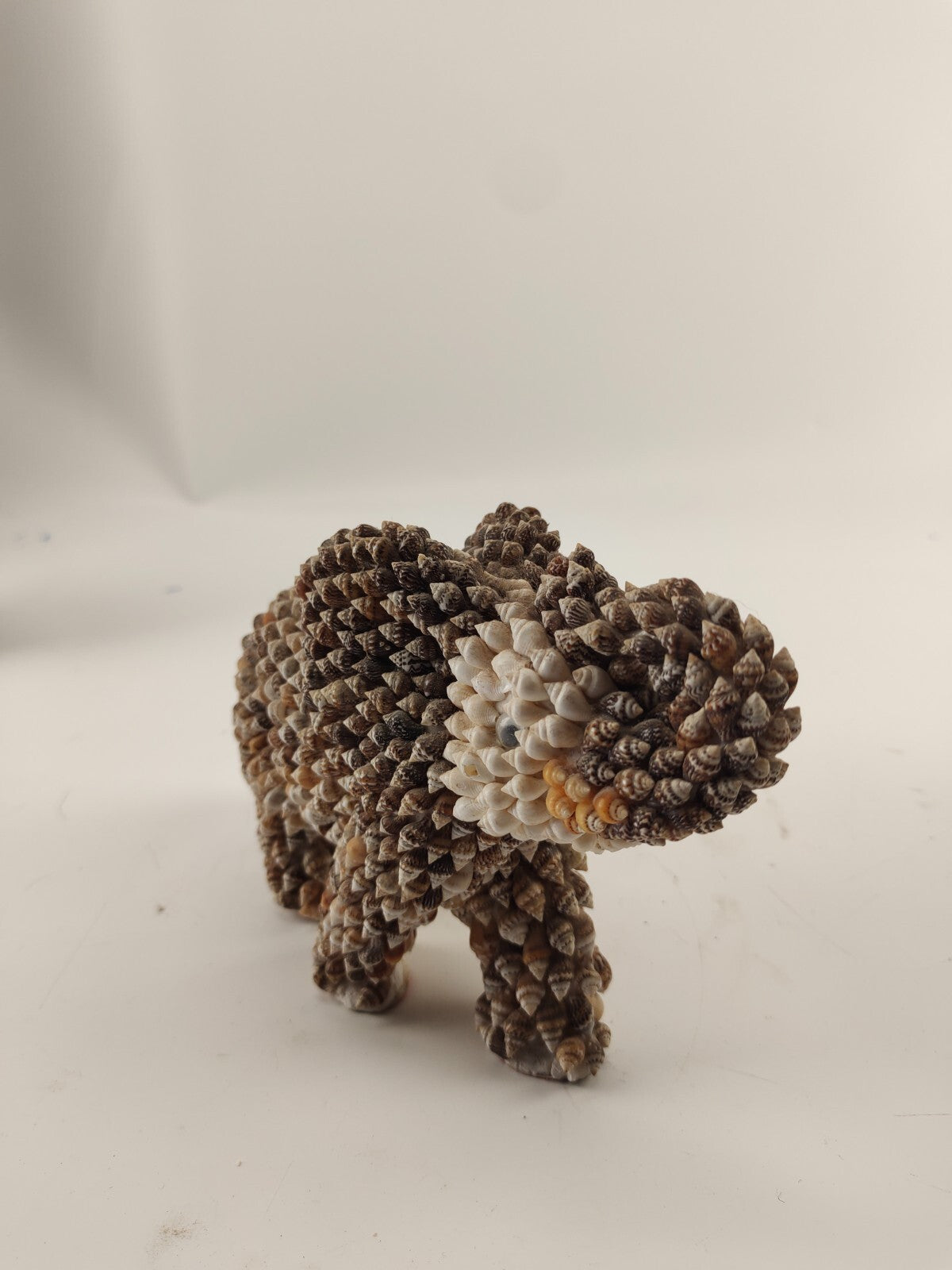 Seashell Studded Elephant Figurine - Porcelain