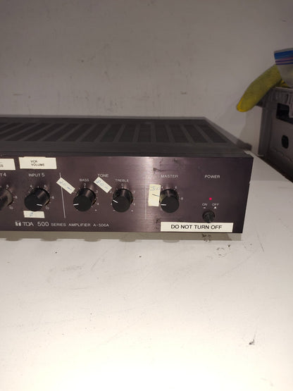 TOA A-506A 500 SERIES AMPLIFIER Pro Audio Stereo 5-Input PA Mixer Amp