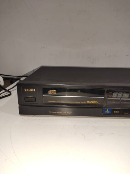 TEAC Compact Disc Player, Model PD-200, W/High Resolution 3-Beam Laser Diode