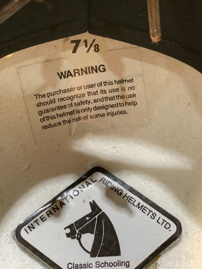 White protector Helmet 7 1/8 INTERNATIONAL RIDING HELMETS LTD