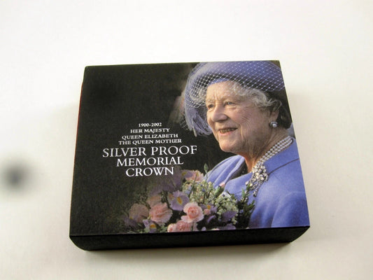 2002 SILVER PROOF QUEEN MOTHER MEMORIAL 5 FIVE POUND COIN