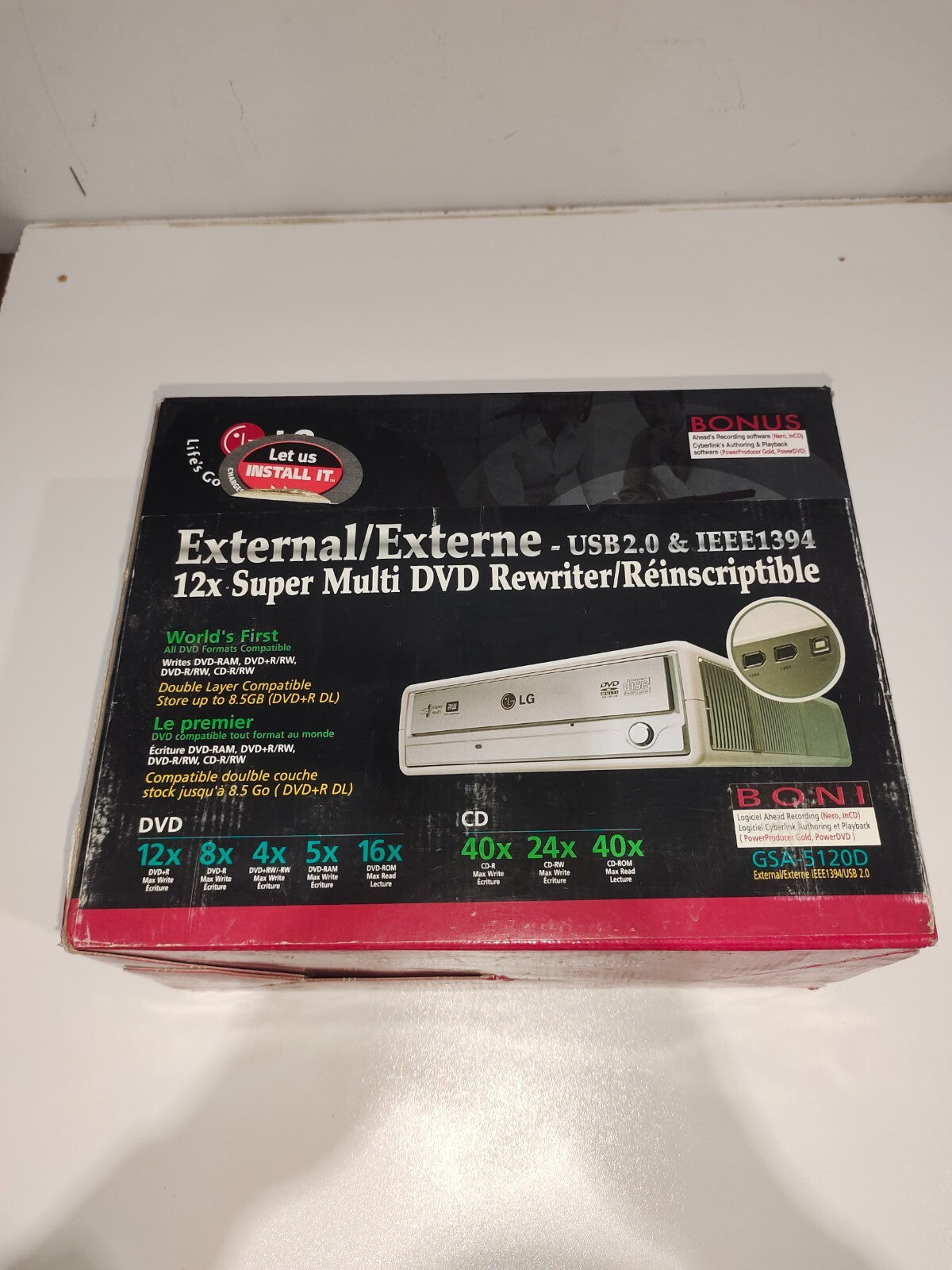LG External USB2.0 (DVD/CD )Writer GSA-5120D