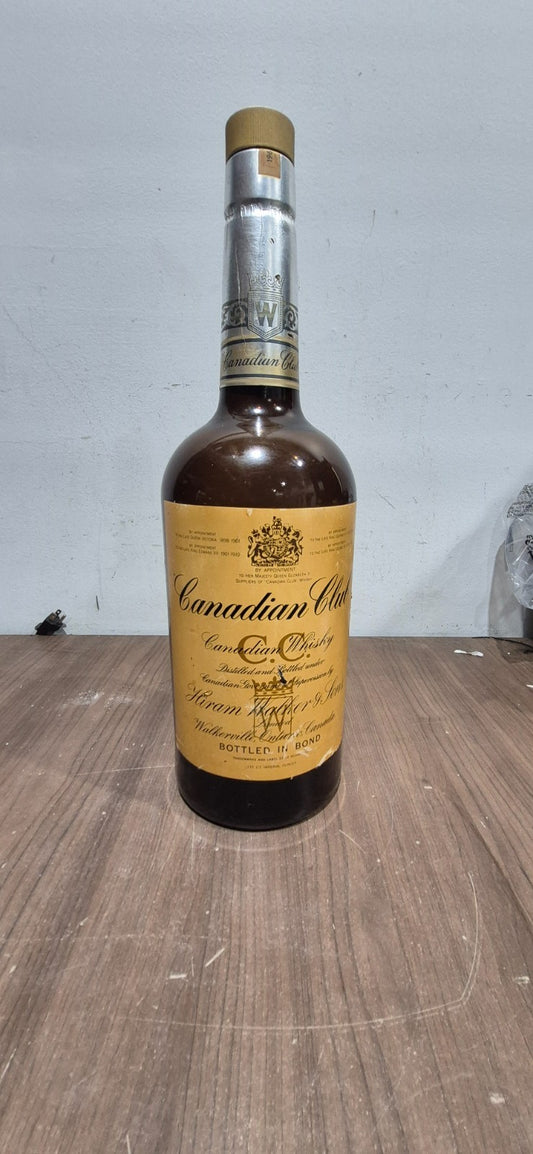 VTG 1966 Canadian Club Whisky Large 19” Glass Dummy Bottle Store Display Amber