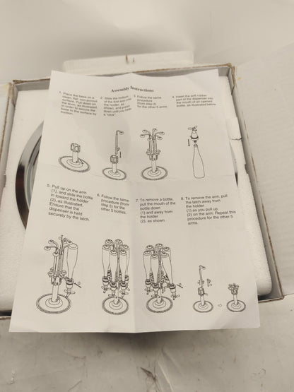 EZ-Pull - Revolving Alcohol Caddy - 6 Bottles - Liquor Holder Beverage Cocktail