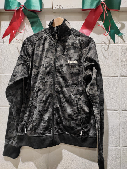 Bench Sweater Women's L Gray Full Zip Outdoors Running Casual Sweatshirt