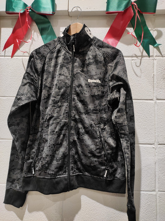 Bench Sweater Women's L Gray Full Zip Outdoors Running Casual Sweatshirt