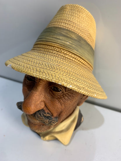 Bosson Legend Chalkware Face Bust Figurine Head England 1971 Rumanian Farmer