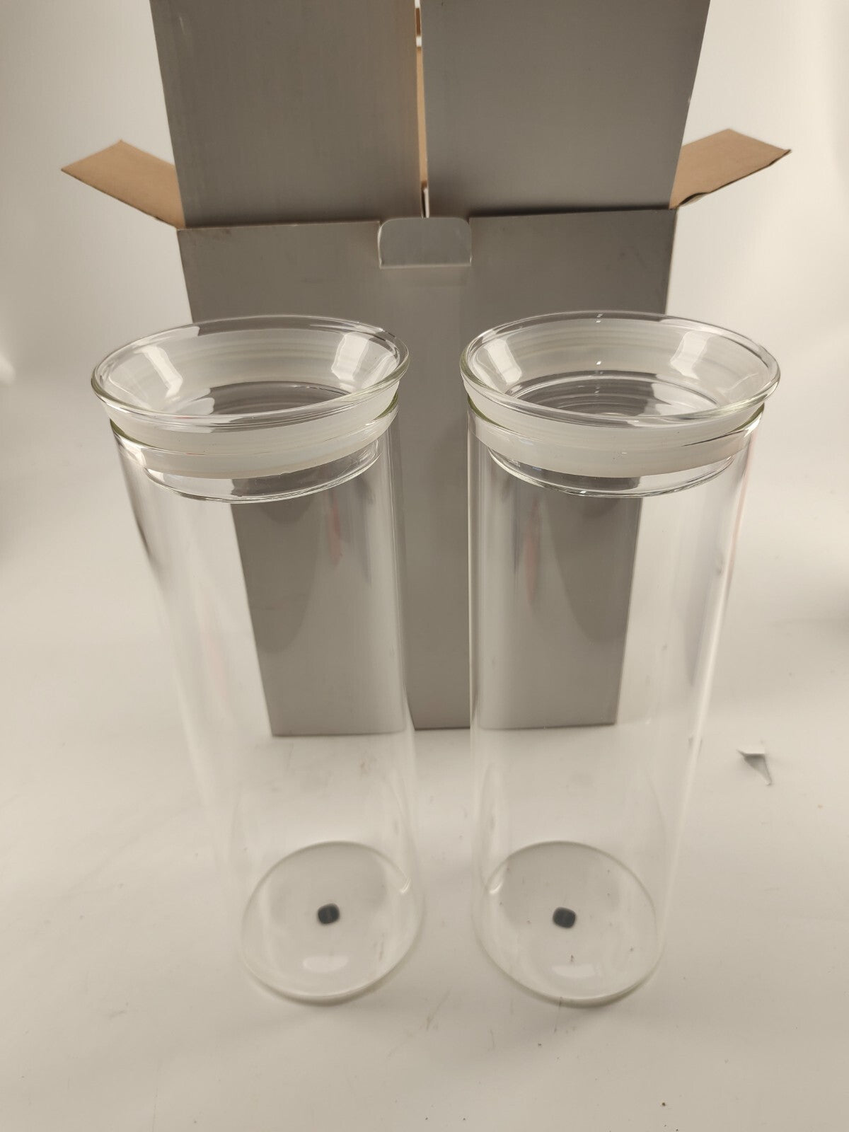 Glass Canister Jars with Glass Lid Airtight Kitchen Canisters Set of 2 - 1950ML
