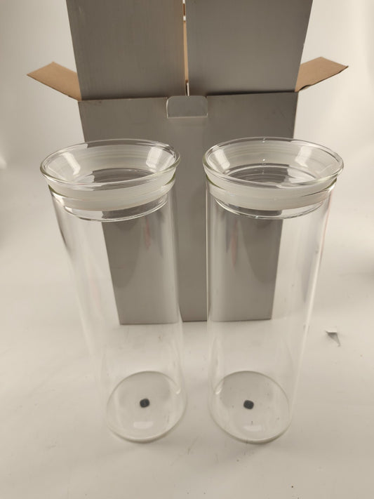 Glass Canister Jars with Glass Lid Airtight Kitchen Canisters Set of 2 - 1950ML