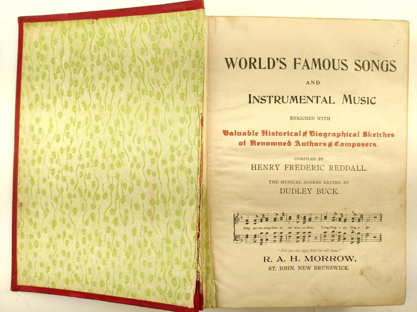 Antique Book 1903 World's Famous Songs and Instrumental Music with Scores