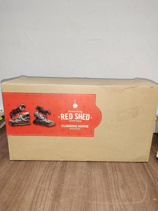 Red Shed Climbing Horses Bookends - Wooden