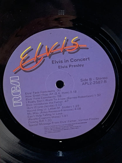 Elvis Presley--Elvis in Concert-2 Record Set--RCA Records 1977 APL 2-2587