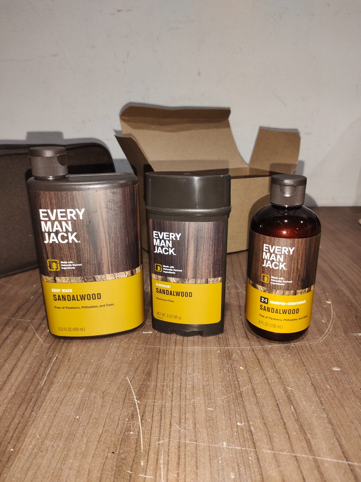 Every Man Jack Body Gift Set - Sandalwood (Bodywash/Shampoo/Deodorant) - 1