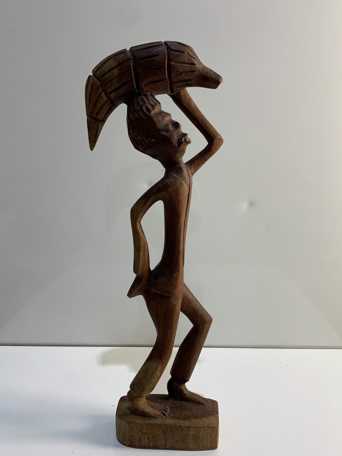 Folk Art Hand Carved Wood Sculpture Man African