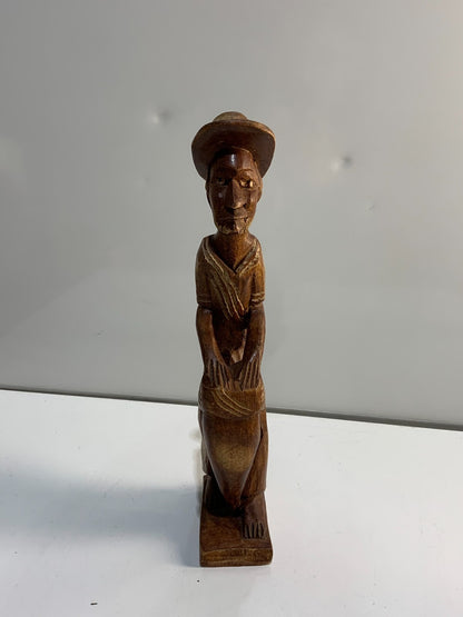 Vintage handmade carving Folk Art of a drummer
