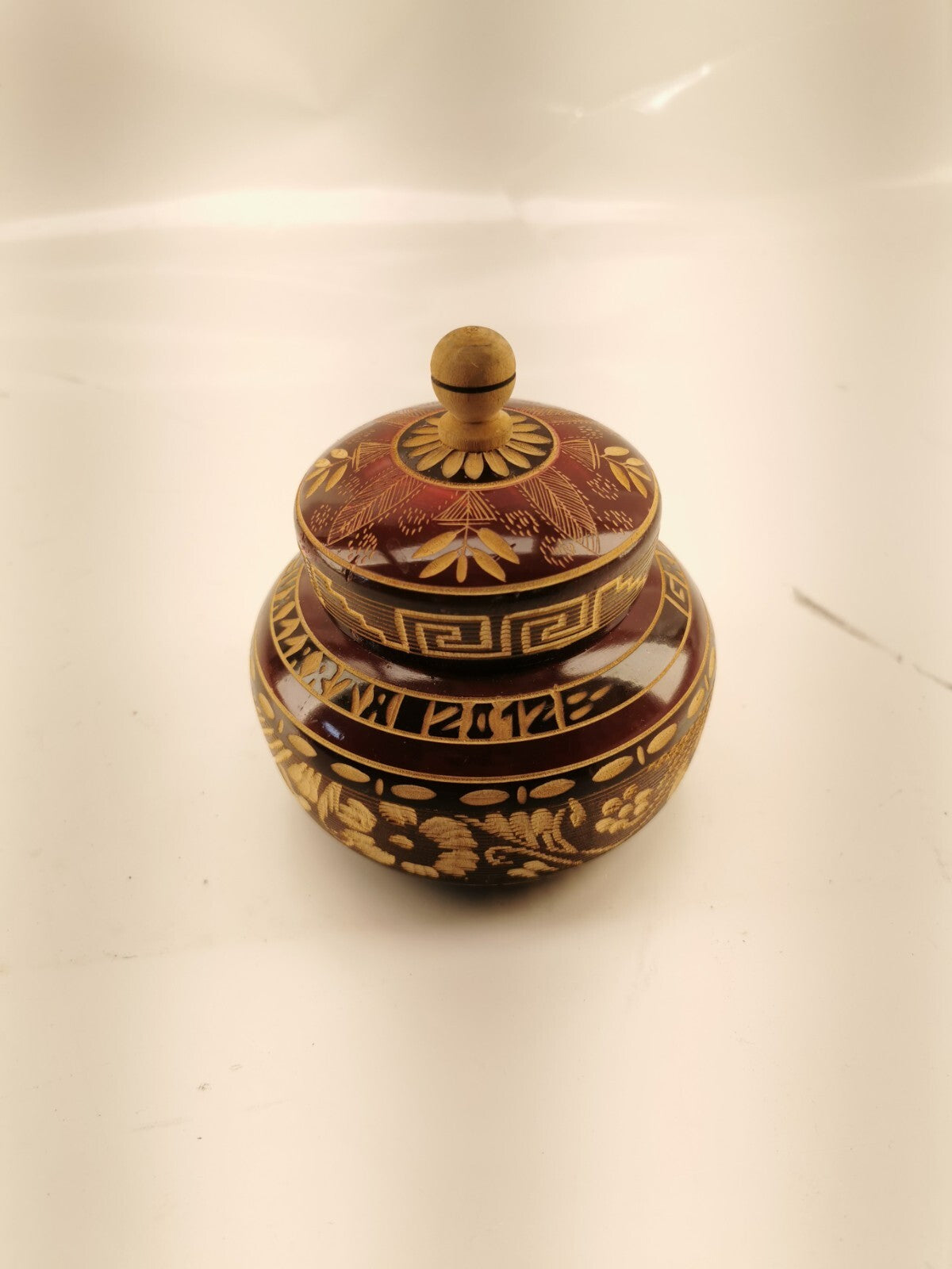 Elegant Vintage Floral Hand Carved Wooden Box With Lid/ Trinket Box