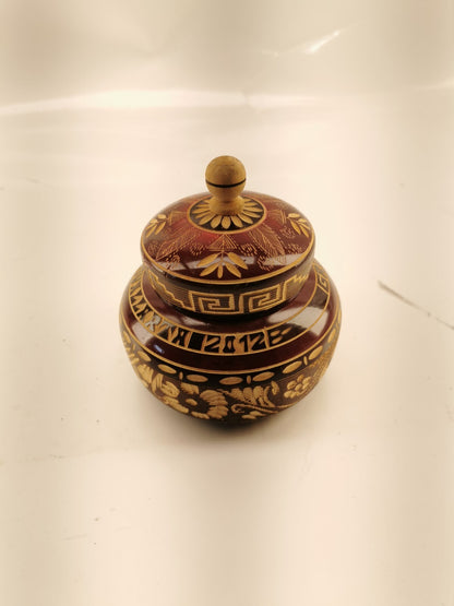 Elegant Vintage Floral Hand Carved Wooden Box With Lid/ Trinket Box