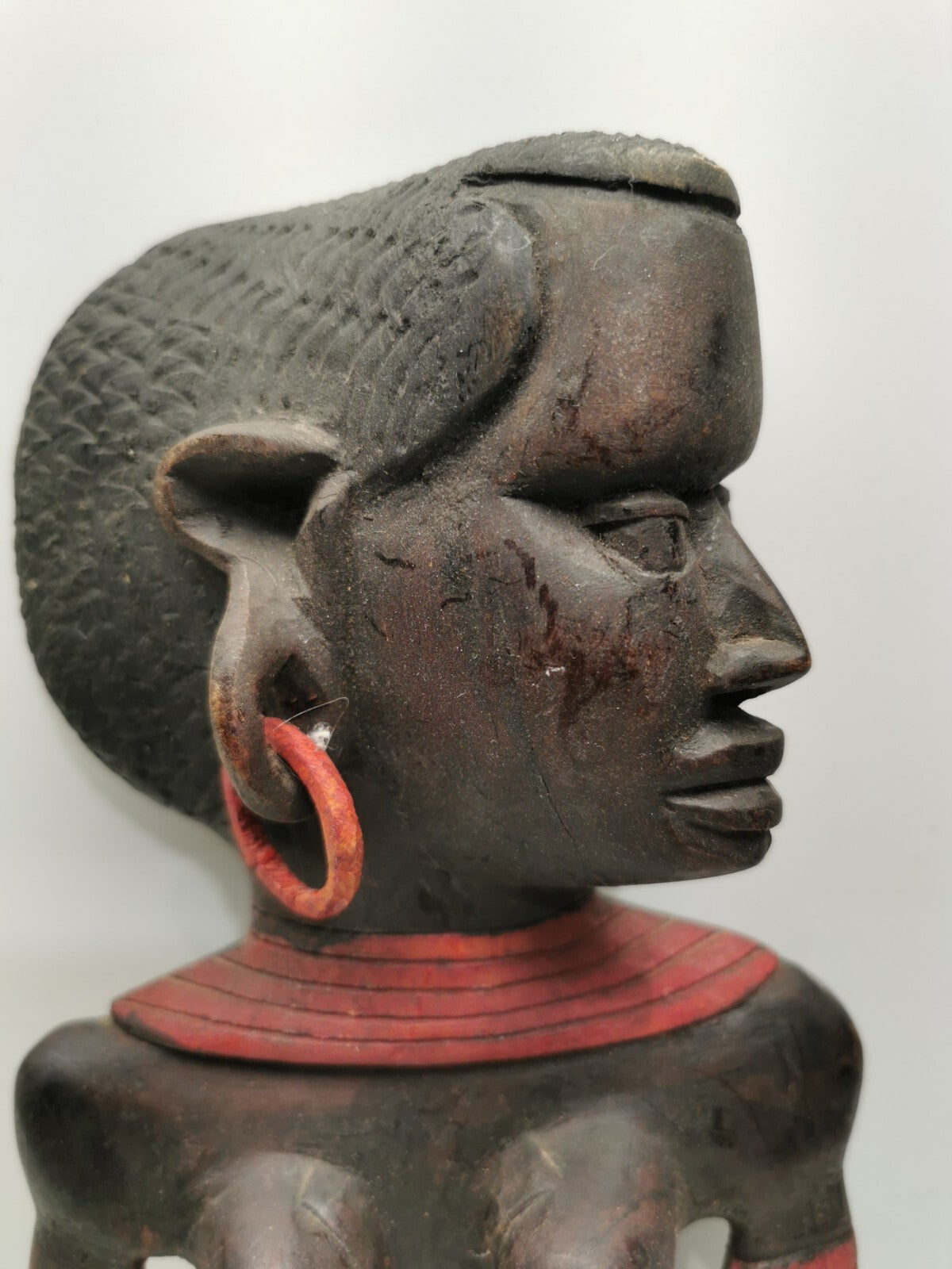 Carved Wooden African Man and woman Profile Wall Art decor collectible face art