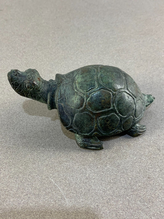 Vintage Hand carved Bronze Turtle Sculpture