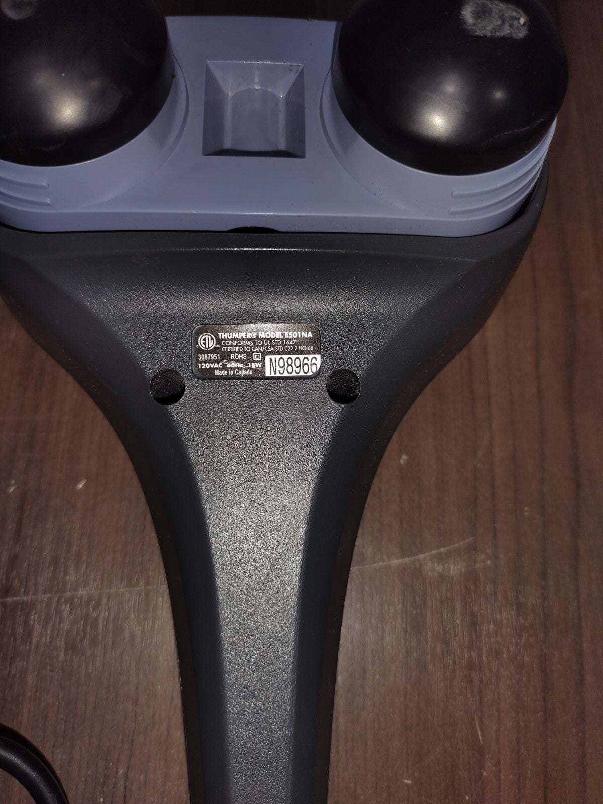 Thumper Sport Deep Tissue Massager Full Body Percussion Works - Model E501NA