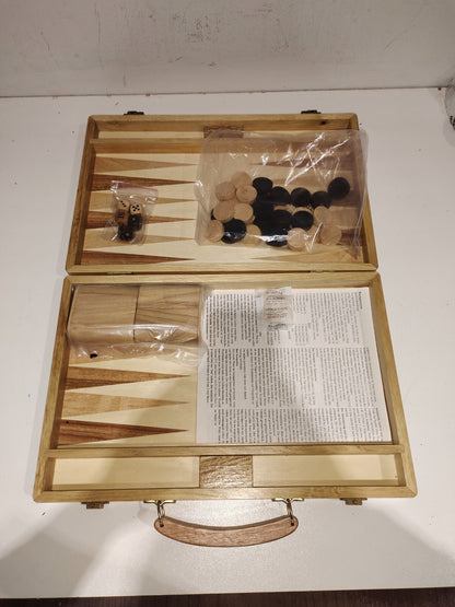 Backgammon Board Game Wooden Box