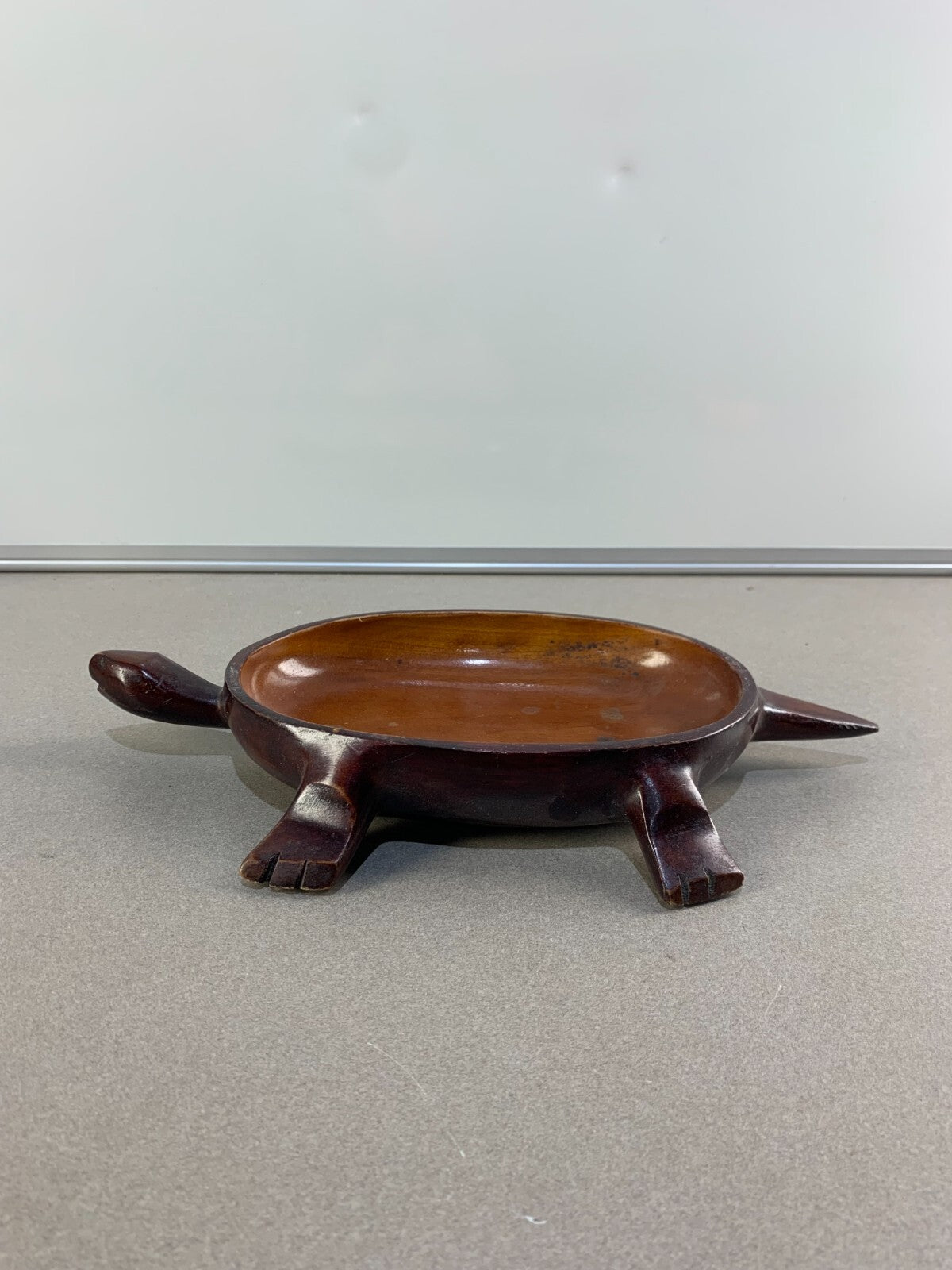 Carved Teak Wood Turtle Tortoise Dish Catch All Vintage