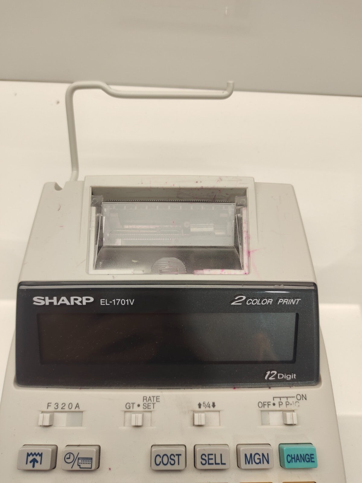 Sharp EL-1701V Electronic Printing Calculator 12-Digit 2-Color Printer
