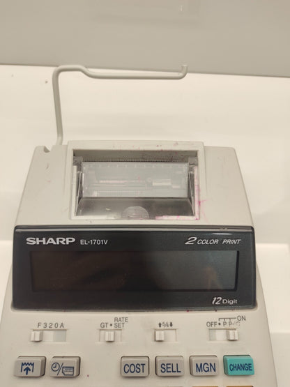 Sharp EL-1701V Electronic Printing Calculator 12-Digit 2-Color Printer