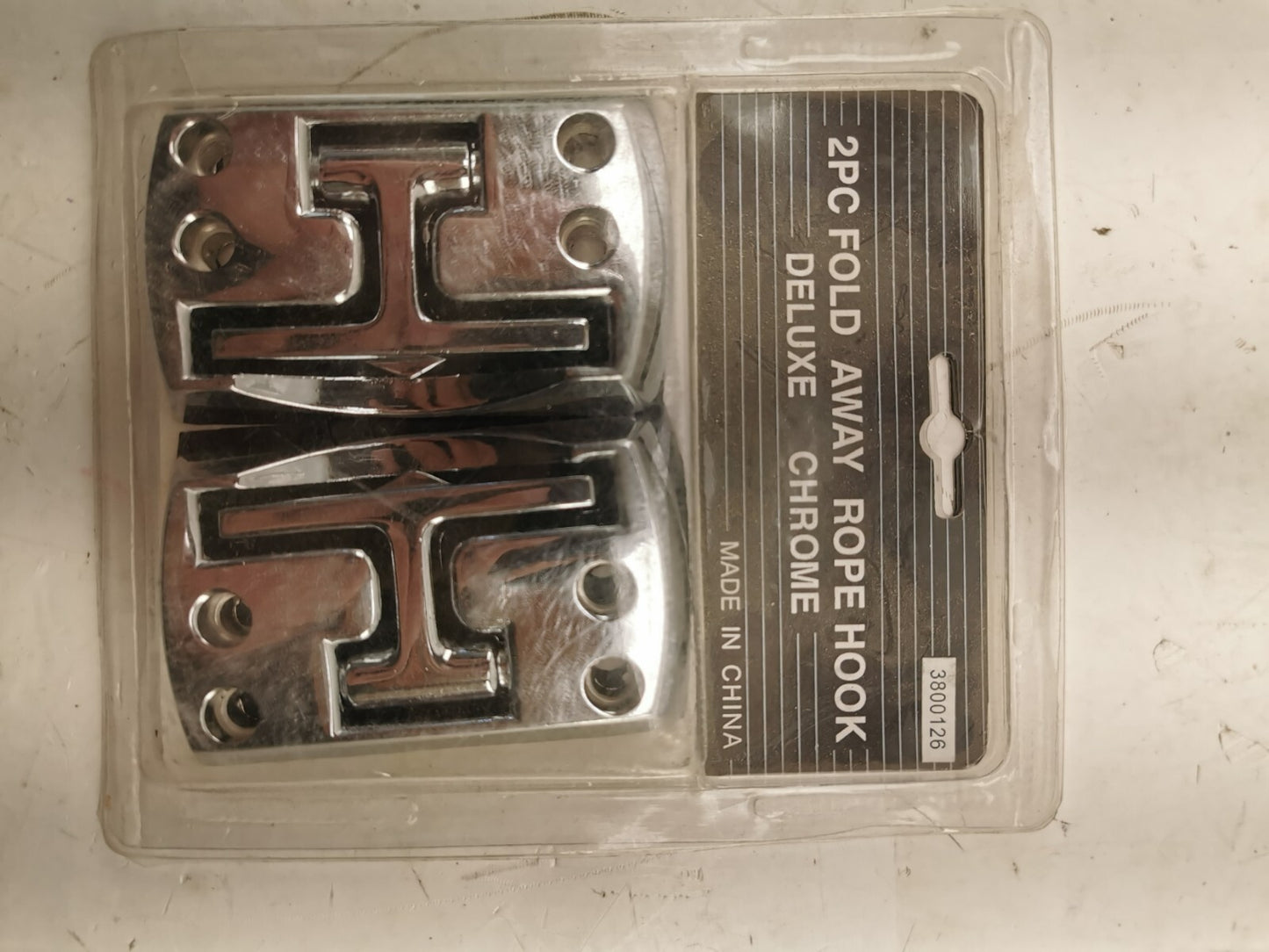 2PC Fold Away Rope Hook Deluxe Chrome